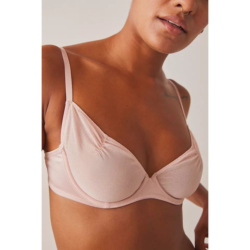 FREE PEOPLE Heart Throb Underwire Bra / Silver Pink